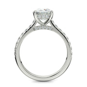 Madeline Cushion Cut Pave Hidden Halo 4 Prong Claw Set Engagement Ring Setting - Nivetta
